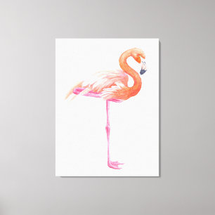 Toile Aquarelle flamant rose