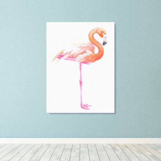 Toile aquarelle Flamant rose (Insitu (Plancher de Bois))