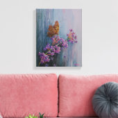 Toile Aquarelle Fleur et Papillon (Insitu(Salon))