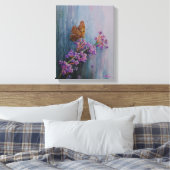 Toile Aquarelle Fleur et Papillon (Insitu(Chambre))