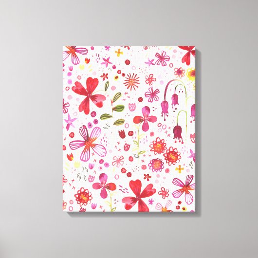 Toile Aquarelle Fleur Sauvage Moderne (Recto)
