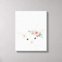 Aquarelle Fleurie Agneau Bébé