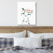 Toile Aquarelle Floral Baby Snow Leopard (Insitu(Chambre))