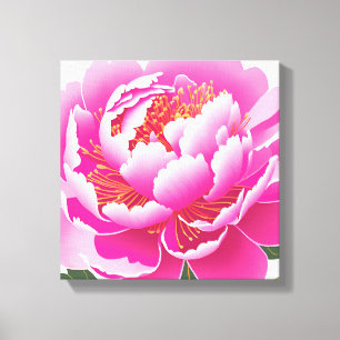 Toile Aquarelle florale rose