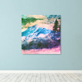 Toile Aquarelle Forêt magique Peinture Paysage (Insitu (Plancher de Bois))