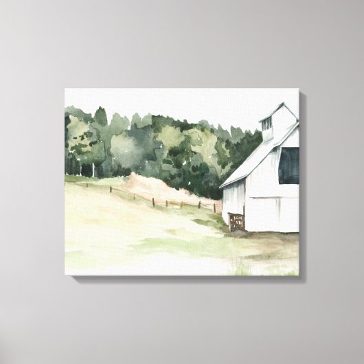 Toile Aquarelle Grange blanche (Recto)