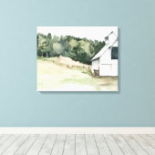 Toile Aquarelle Grange blanche (Insitu (Plancher de Bois))