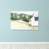 Toile Aquarelle Grange blanche (Insitu (Plancher de Bois))