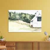 Toile Aquarelle Grange blanche (Insitu(Salon))
