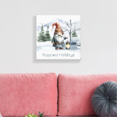 Toile Aquarelle hiver Gnome de Noël (Insitu(Salon))