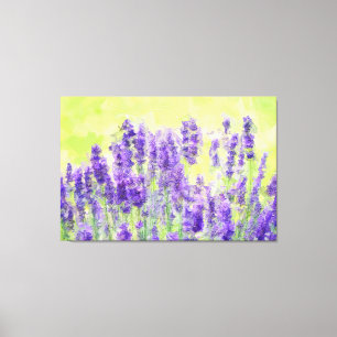 Toile Aquarelle jaune lavande Art Floral