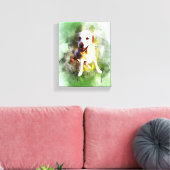 Toile Aquarelle Labrador En Vert (Insitu(Salon))