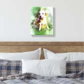 Toile Aquarelle Labrador En Vert (Insitu(Chambre))