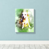 Toile Aquarelle Labrador En Vert (Insitu (Plancher de Bois))