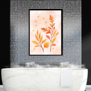 Toile Aquarelle L'automne quitte l'affiche botanique
