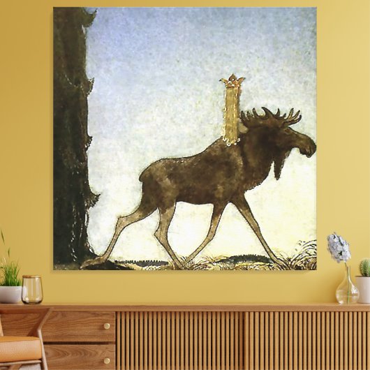 Toile Aquarelle "Leap the Elk" par John Bauer (Insitu(Salon))
