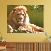 Toile Aquarelle Lion de Zoo (Insitu(Salon))