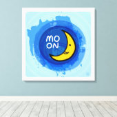 Toile Aquarelle Lune Grande Muraille Abstraite (Insitu (Plancher de Bois))