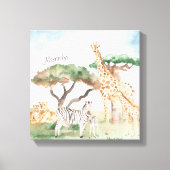 Toile Aquarelle maman et bébé Animaux africains (Recto)