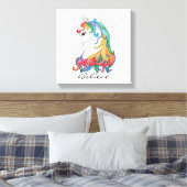 Toile Aquarelle mignonne unicorne arc-en-ciel (Insitu(Chambre))