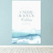 Toile Aquarelle moderne Affiche de bienvenue Mariage Océ (Insitu (Plancher de Bois))