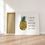 Toile Aquarelle moderne ananas et citation amusante posi<br><div class="desc">Aquarelle moderne ananas et citation amusante positive</div>