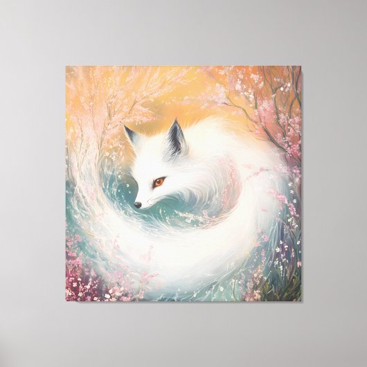 Toile Aquarelle Mystic Bloom Spring Fox (Recto)