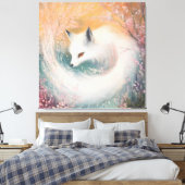 Toile Aquarelle Mystic Bloom Spring Fox (Insitu(Chambre))