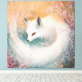 Toile Aquarelle Mystic Bloom Spring Fox (Insitu (Plancher de Bois))