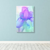 Toile Aquarelle numérique bleu violet iris (Insitu (Plancher de Bois))