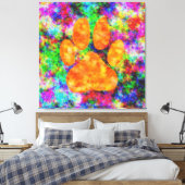 Toile Aquarelle numérique Empreinte de patte chien (Insitu(Chambre))