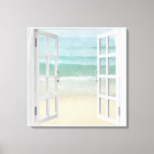 Toile Aquarelle Ocean Beach