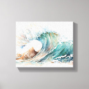 Toile Aquarelle Ocean Wave