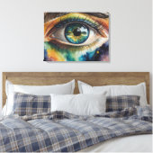 Toile aquarelle oeil bleu (Insitu(Chambre))