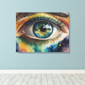 Toile aquarelle oeil bleu (Insitu (Plancher de Bois))