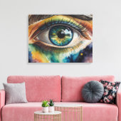 Toile aquarelle oeil bleu (Insitu(Salon))
