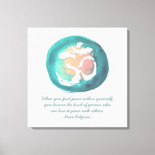 Toile Aquarelle Om YOGA Méditation Citations d'instructe (Recto)