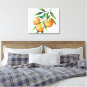 Toile Aquarelle Orange Fruits : Branches Isolées. (Insitu(Chambre))