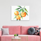 Toile Aquarelle Orange Fruits : Branches Isolées. (Insitu(Salon))