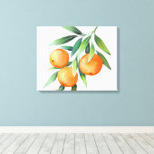 Toile Aquarelle Orange Fruits : Branches Isolées. (Insitu (Plancher de Bois))