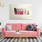 Toile Aquarelle originale Art Nailpolish -Rose & Rouge (Insitu(Salon))