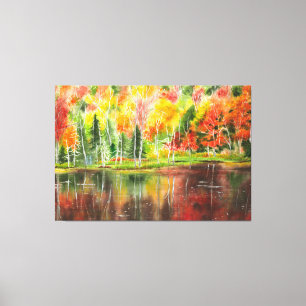 Toile Aquarelle originale de la palette d'automne