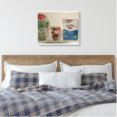 Toile Aquarelle originale "Thé fort & Roses" (Insitu(Chambre))