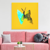 Toile Aquarelle papillon aqua joli (Insitu(Salon))