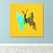 Toile Aquarelle papillon aqua joli (Insitu (Plancher de Bois))