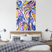 Toile Aquarelle peinte à la main Artdeco moderne (Insitu(Chambre))