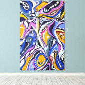 Toile Aquarelle peinte à la main Artdeco moderne (Insitu (Plancher de Bois))