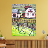 Toile Aquarelle peinte à la main Transylvanie, Roumanie (Insitu(Salon))