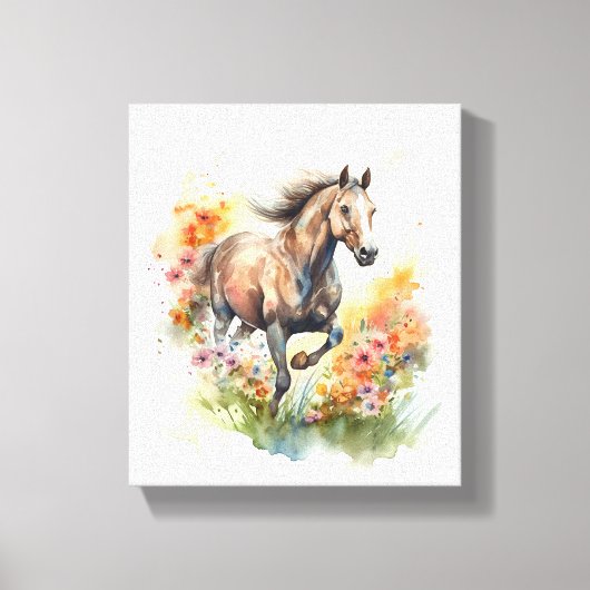 Toile Aquarelle Peinture d'un cheval (Recto)