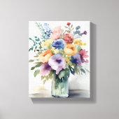 Toile Aquarelle peinture florale Bouquet (Recto)